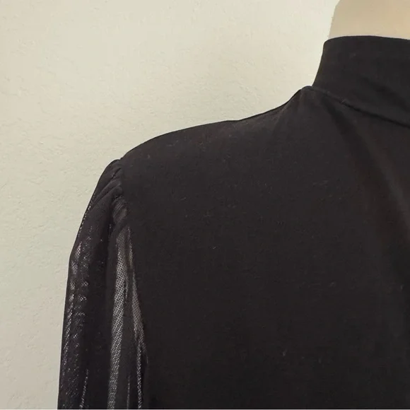 Marcella NYC Liv Mock Neck Mesh Top - Picture 7 of 12